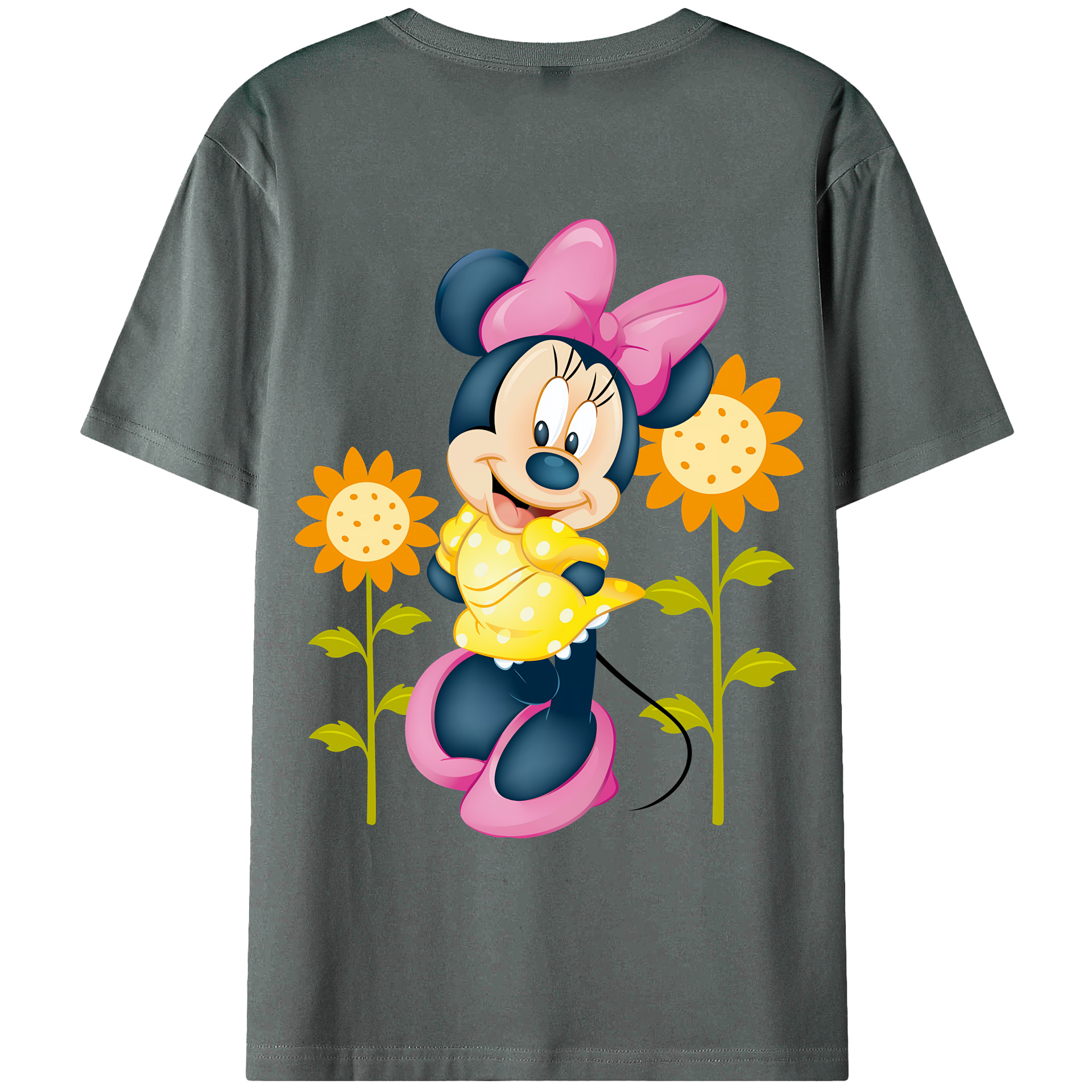 （画像用） ミッキーマウス Mickey Mouse 綿100％ メンズ半袖Tシャツ（バックプリント） 通気性